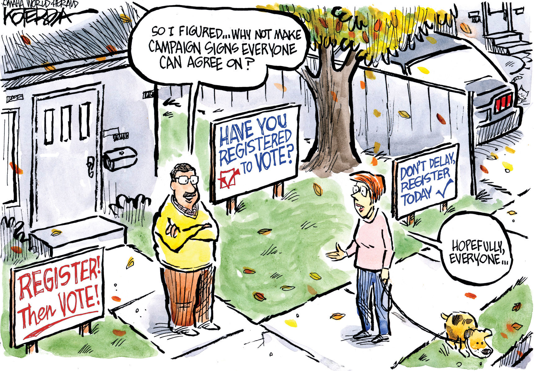 Signs Of The Times by Jeff Koterba, Omaha World Herald